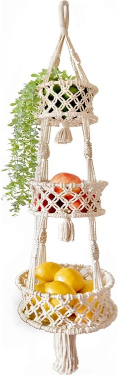 SnugLife Macrame 3-Tier Hanging Basket