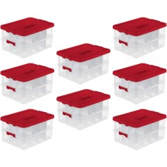 Sterilite Dual Layer Christmas Ornament Storage Box